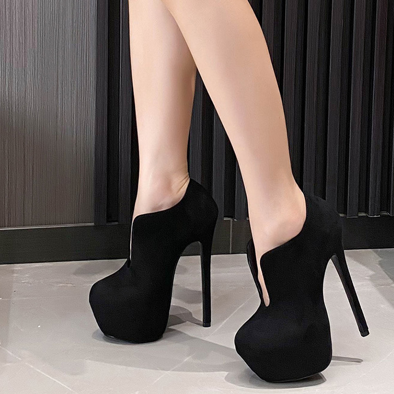 2024 New V-Cut Slimming European American 16CM High Heel Platform Boots for Women Sizes 35-45