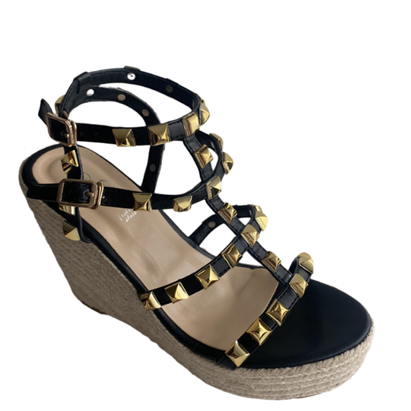Thick Sole Rivet Open Toe Platform Sandals Women 2026 New Wedge Roman Heels - Image 5