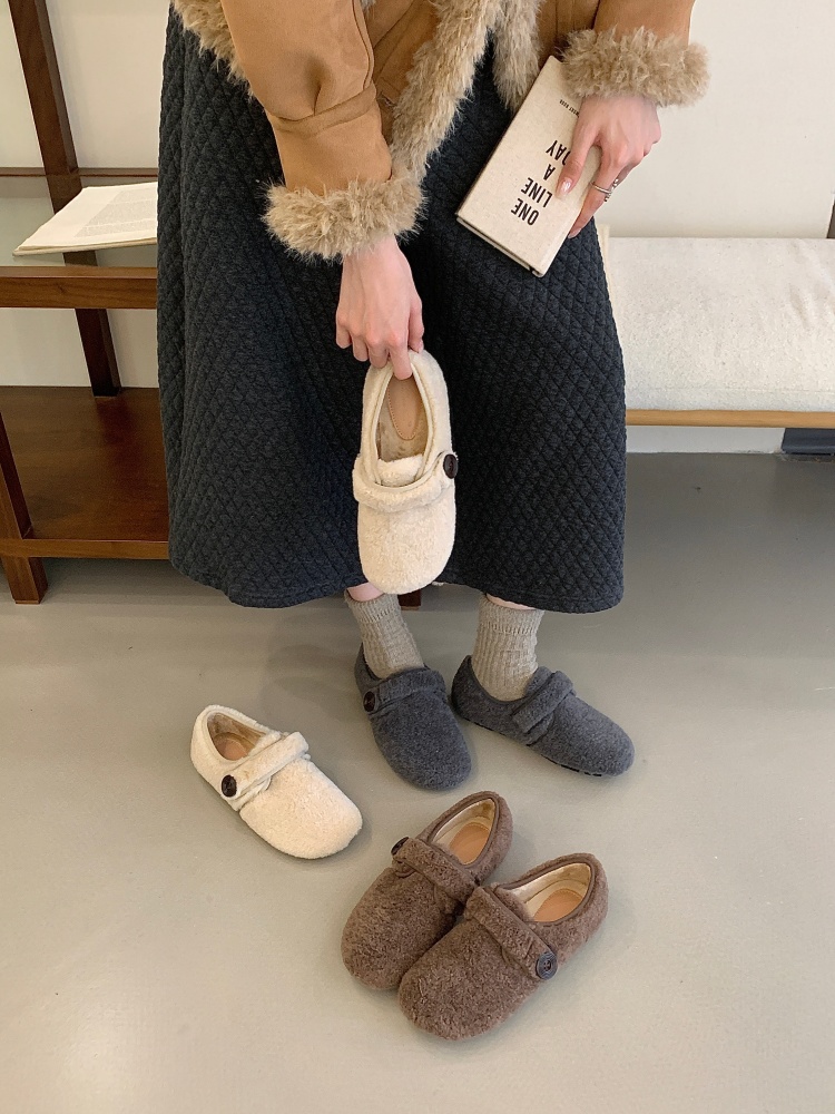 Women's Winter Fleece Lined Thick Sole Clog Slippers - Furry Mule Shoes