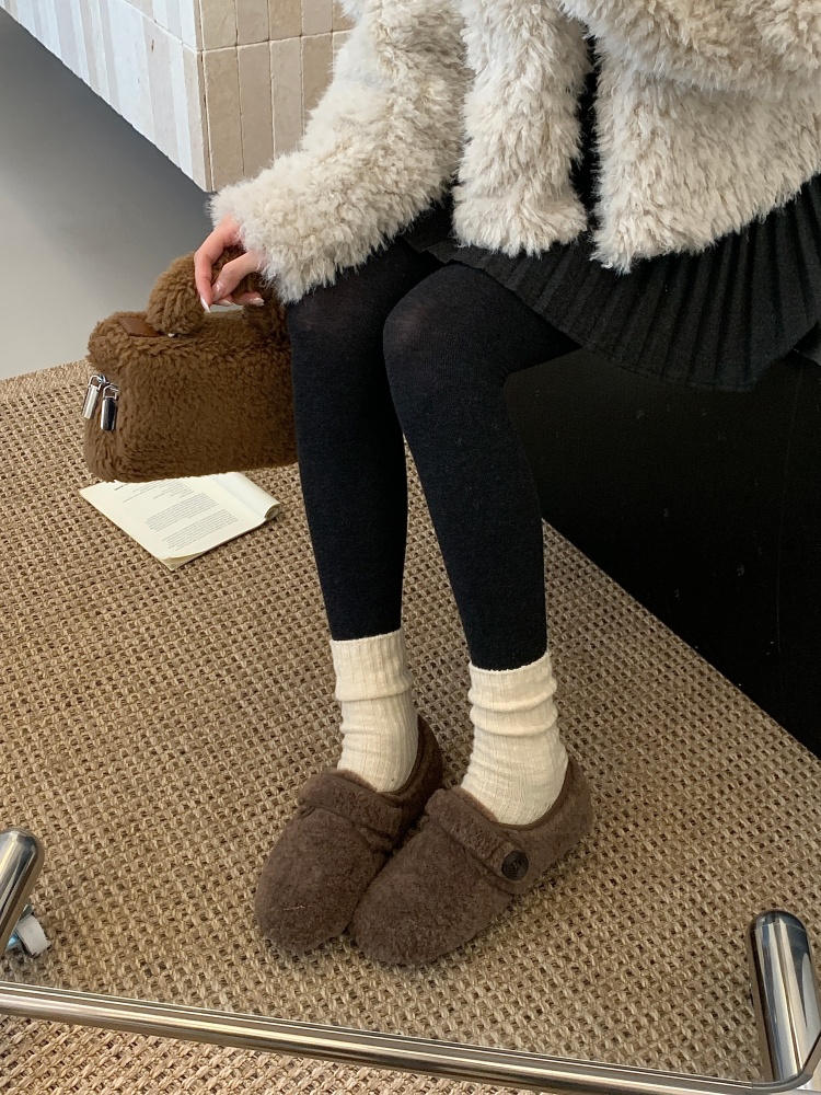 Women's Winter Fleece Lined Thick Sole Clog Slippers - Furry Mule Shoes - Image 3