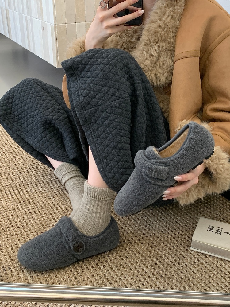 Women's Winter Fleece Lined Thick Sole Clog Slippers - Furry Mule Shoes - Image 4