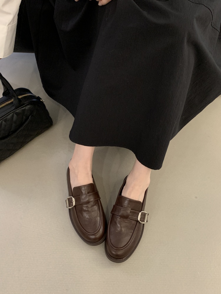 2026 New Fashion Retro Fringe Buckle Carved Korean Round Toe Flat Loafer Women's Casual Shoes - Style ead066 - Image 3