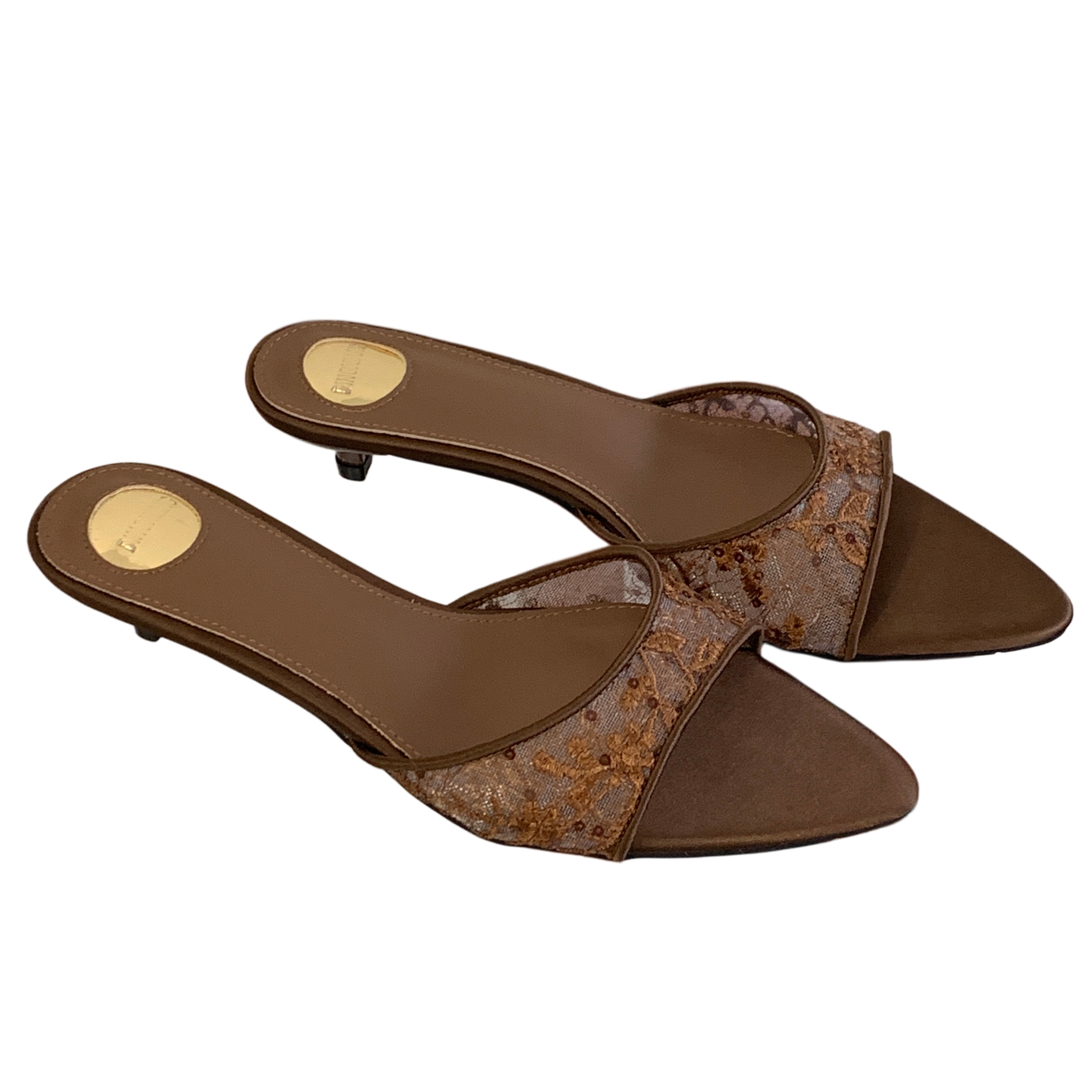 2026 Summer Fashion Cat Heel Sandals French Simple One-Bar Slippers Pointed Toe Mesh Elegant Outdoor Slippers - Image 5