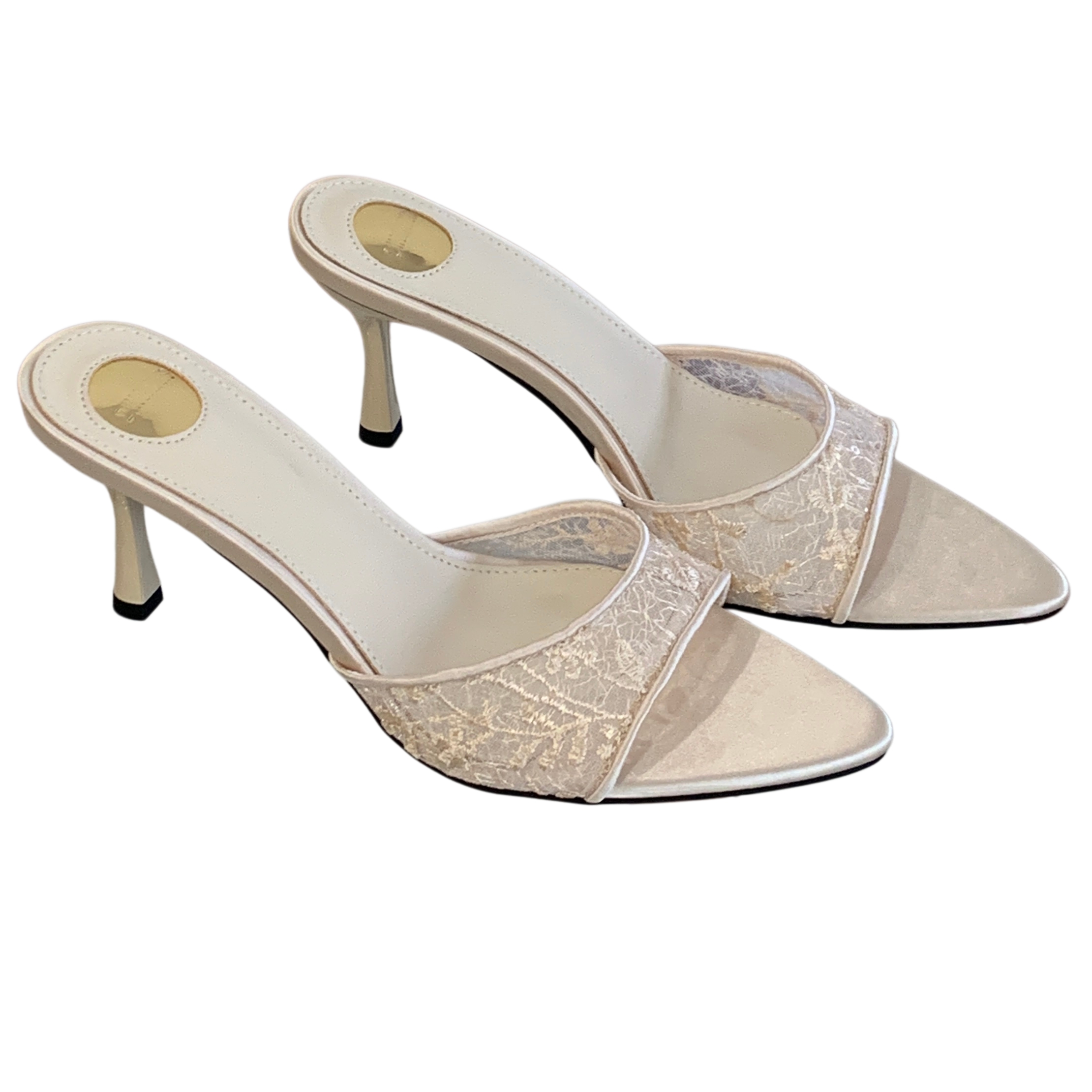 2026 Summer New Elegant Mesh Open Toe Sandals Fashion Simple High Heel Slippers French Style Thin Heel Women Shoes - Image 5